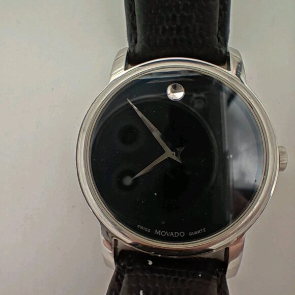MOVADO MUSEUM piece, black ceramic,mineral crystal MOVADO Museum 22MM Quartz Black Dial Ceramic Women main image 4